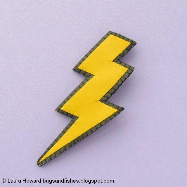 vegan leather lightning bolt brooch tutorial