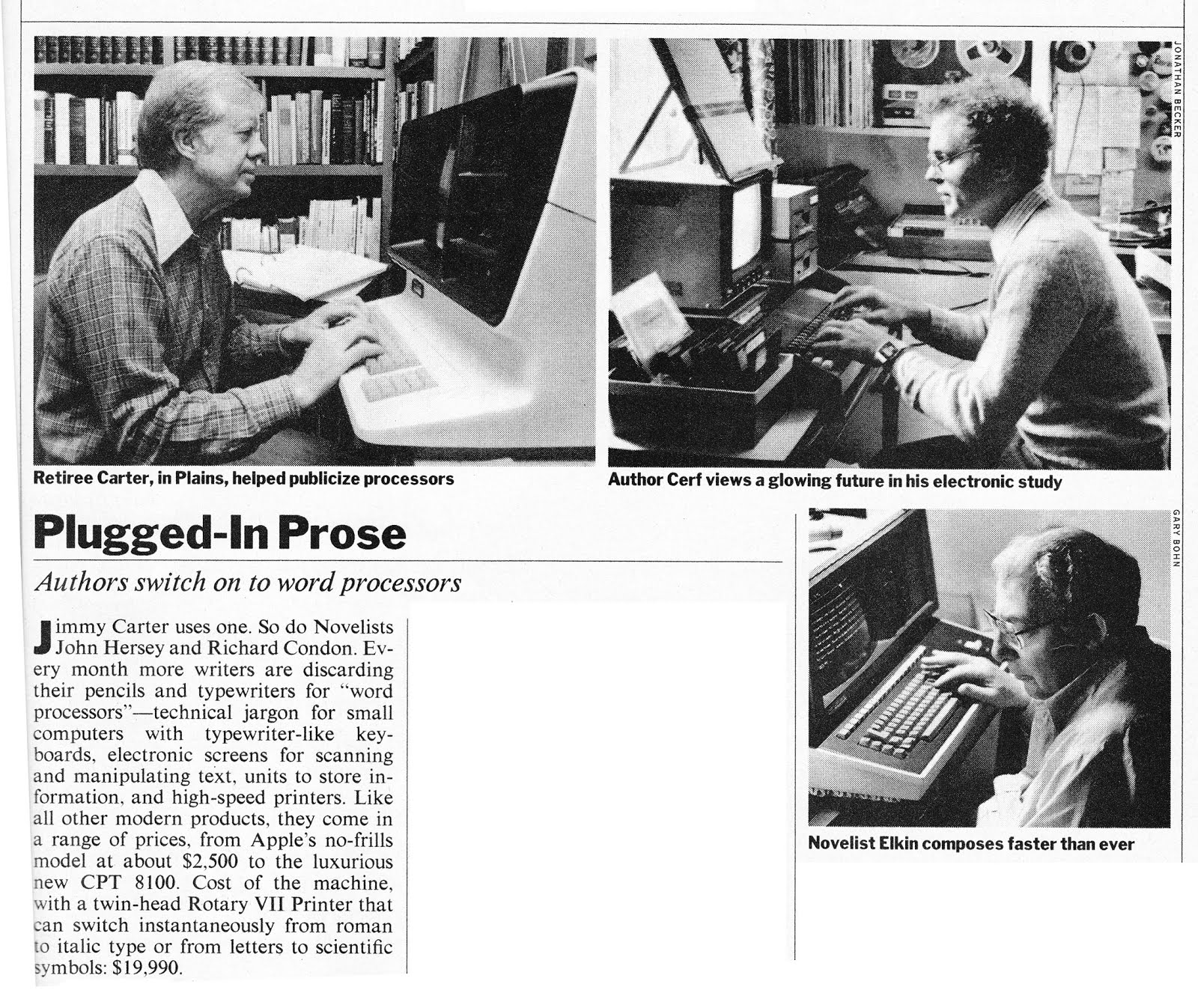Progress is fine, but it's gone on for too long. Authors switch on to word processors, 1981