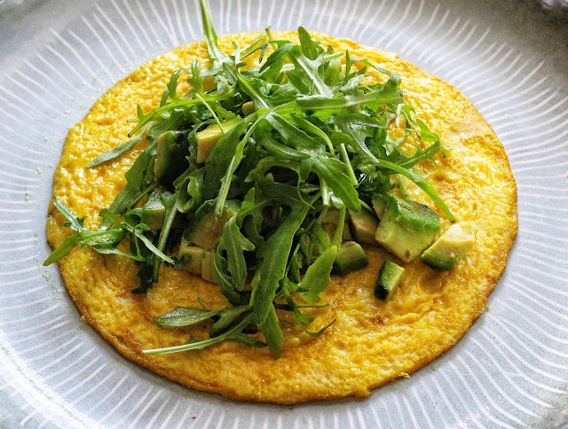 Open-faced Omelette with Arugula