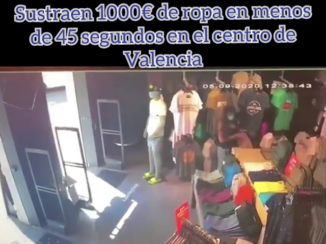 VER📹. Roban en 45 segundos más de 1000 € en ropa en una conocida tienda del centro de Valencia