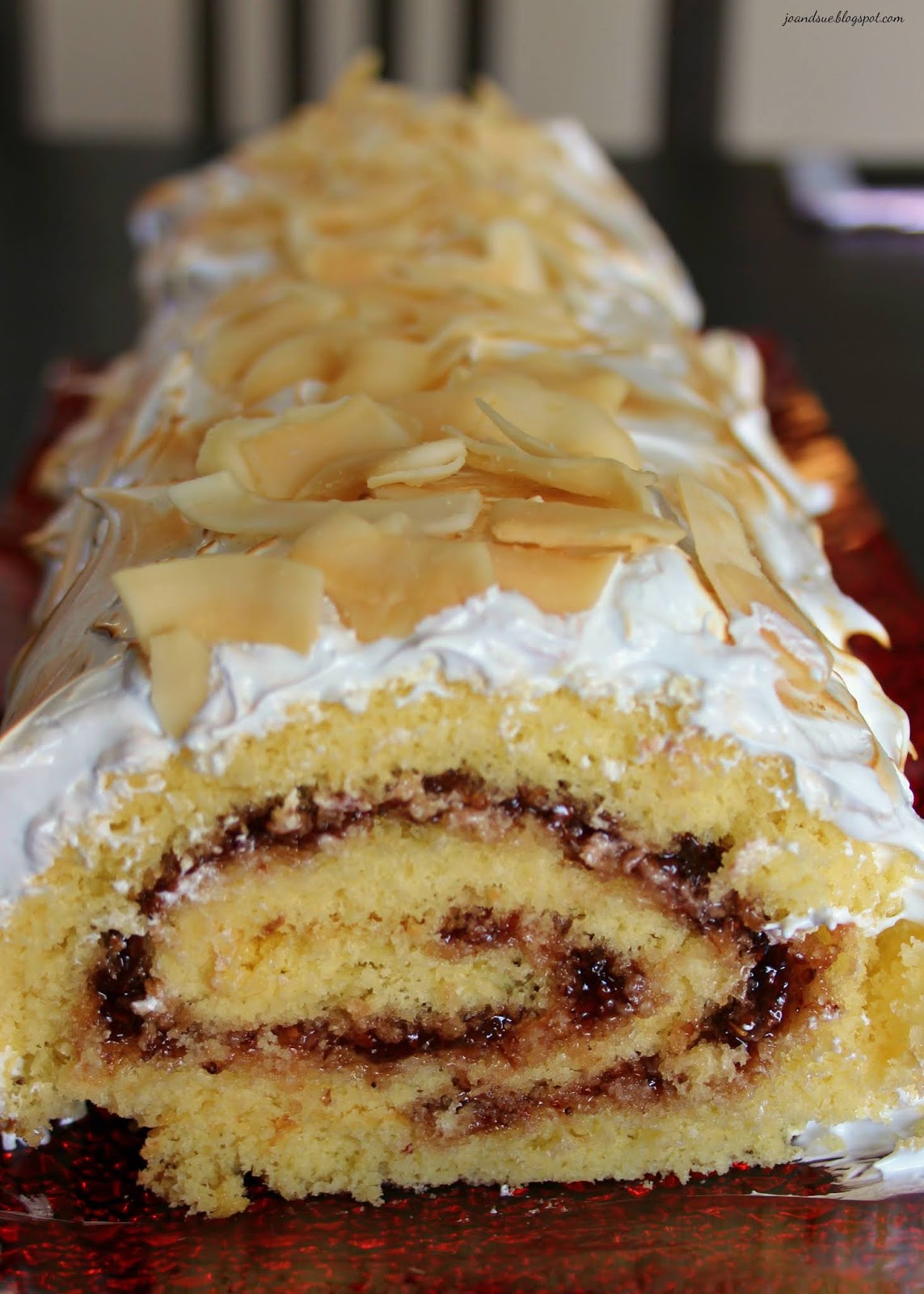 Jo and Sue Raspberry Coconut Jelly Roll