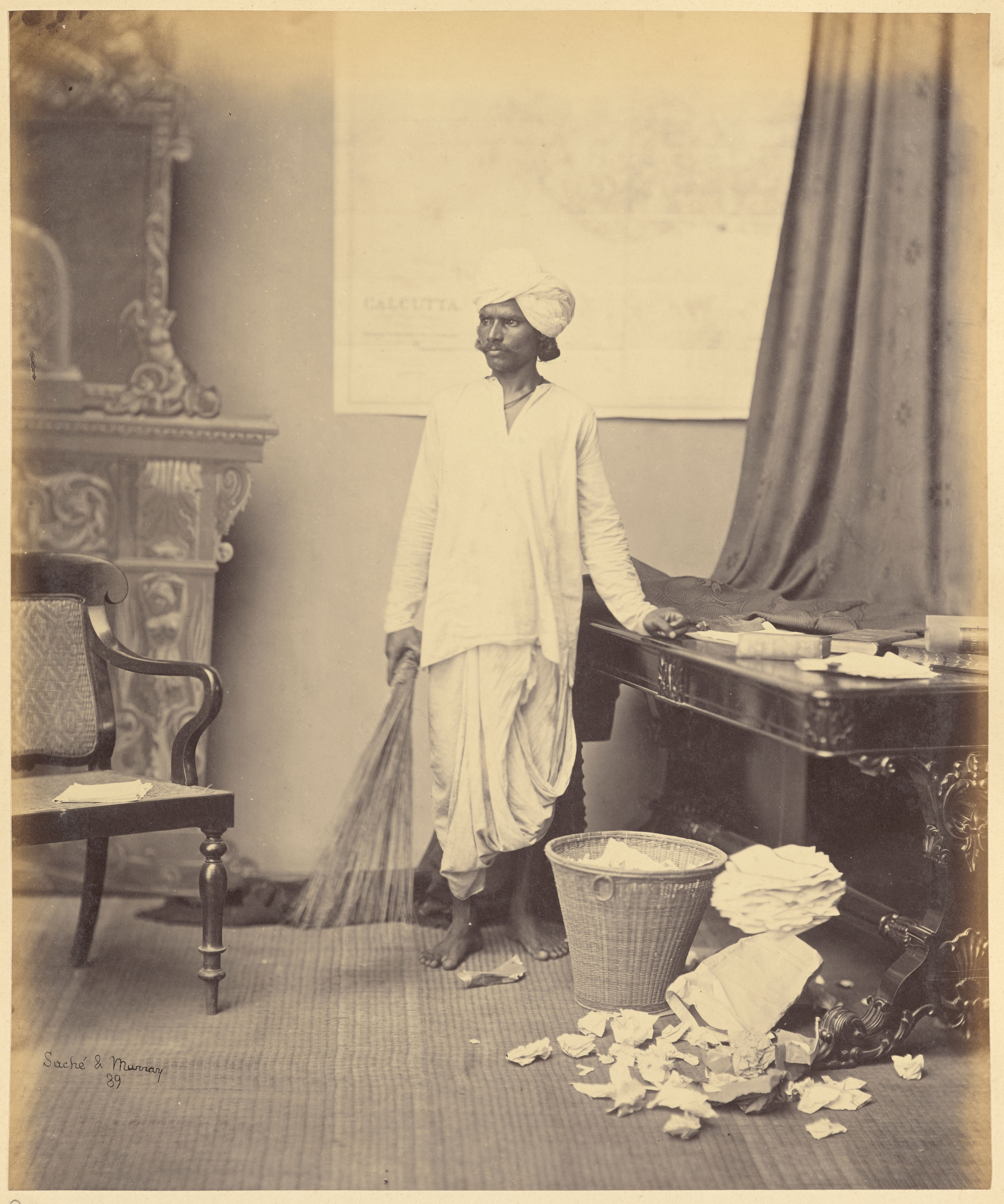 Studio Portrait of a Man as a Mehtar, or a Sweeper - Circa 1860s