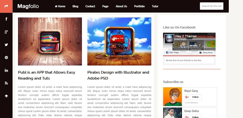 Magfolio Free Blogger Template