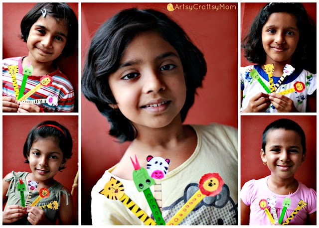 Icecream Stick Animal Bookmarks