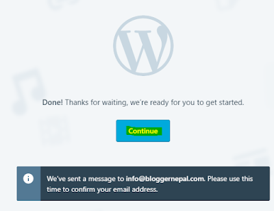 Create your first blog in Wordpress Create your first blog in Wordpress-- confirmation mail