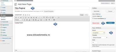 tutoriale wordpress -publicare pagina