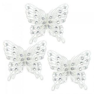 White Gem Butterfly Christmas Ornament Set - Giftspiration