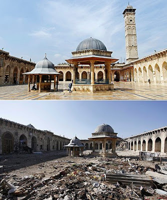 مقال سرقة الآثار في دول الثورات بالعالم العربي على مدونة ثورات و حقائق سرية Umayyad-Mosque-in-Aleppo-001