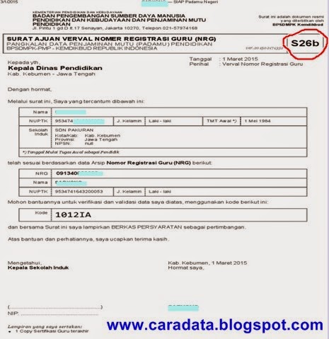 Cara Mencetak S26b/S26b2; Surat Usulan Verval Nrg Di Padamu Negeri