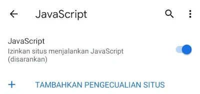 Cara menghilangkan iklan di google chrome dengan menonaktifkan JavaScript di PC dan Android