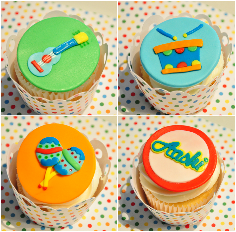 Baby Jam: A Music Inspired 1st Birthday Party Cupcakes - via BirdsParty.com