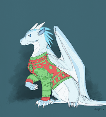 Winter Wings of Fire in a Christmas sweater