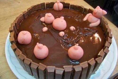 Gâteau bain de boue de cochons (ganache chocolat au lait) - AnneSO FC