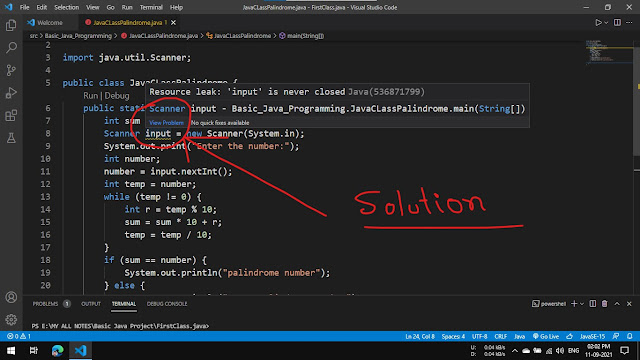 Resource leak: 'input' is never closed(Java)
