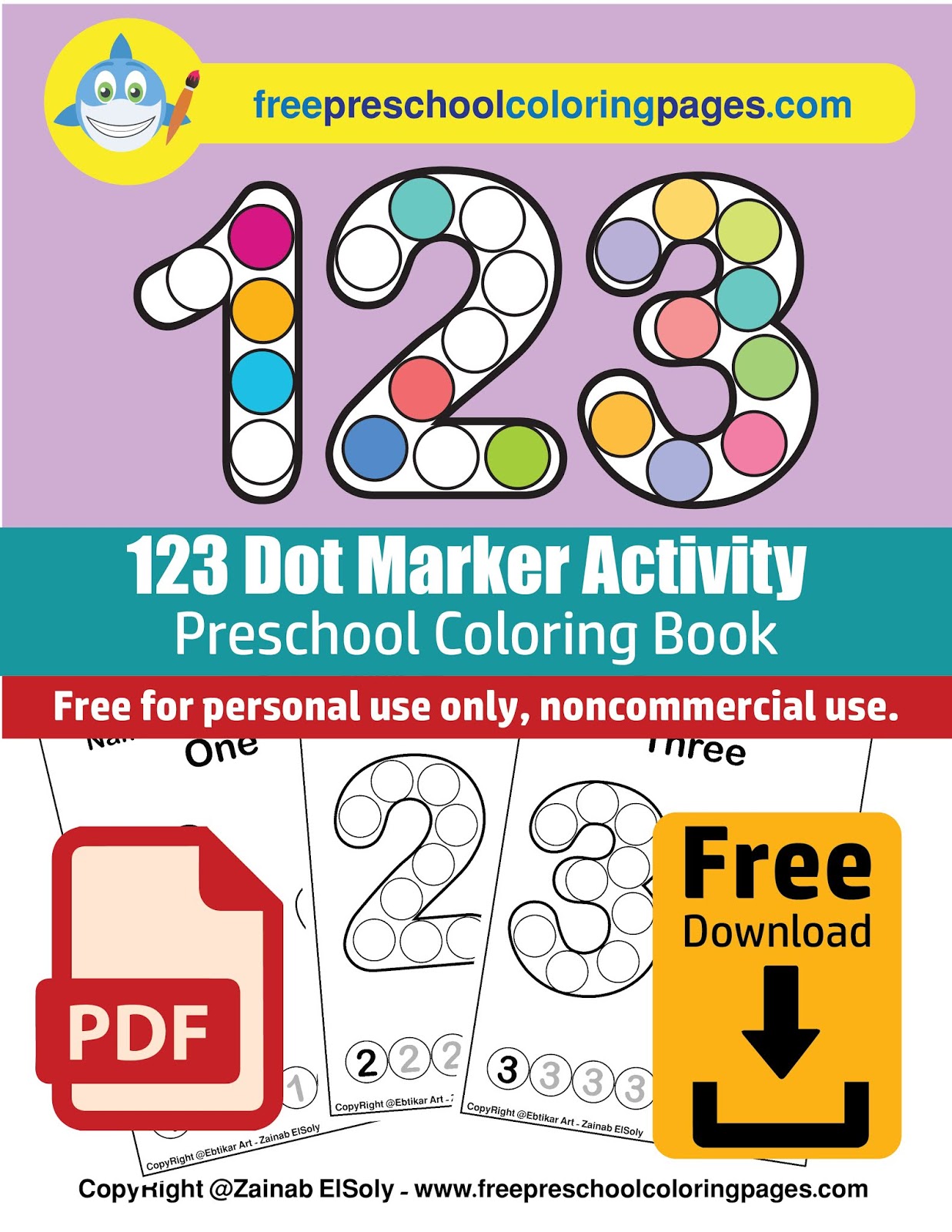 Numbers 123 Count Apples Dot Activity Free Preschool Coloring Sheets