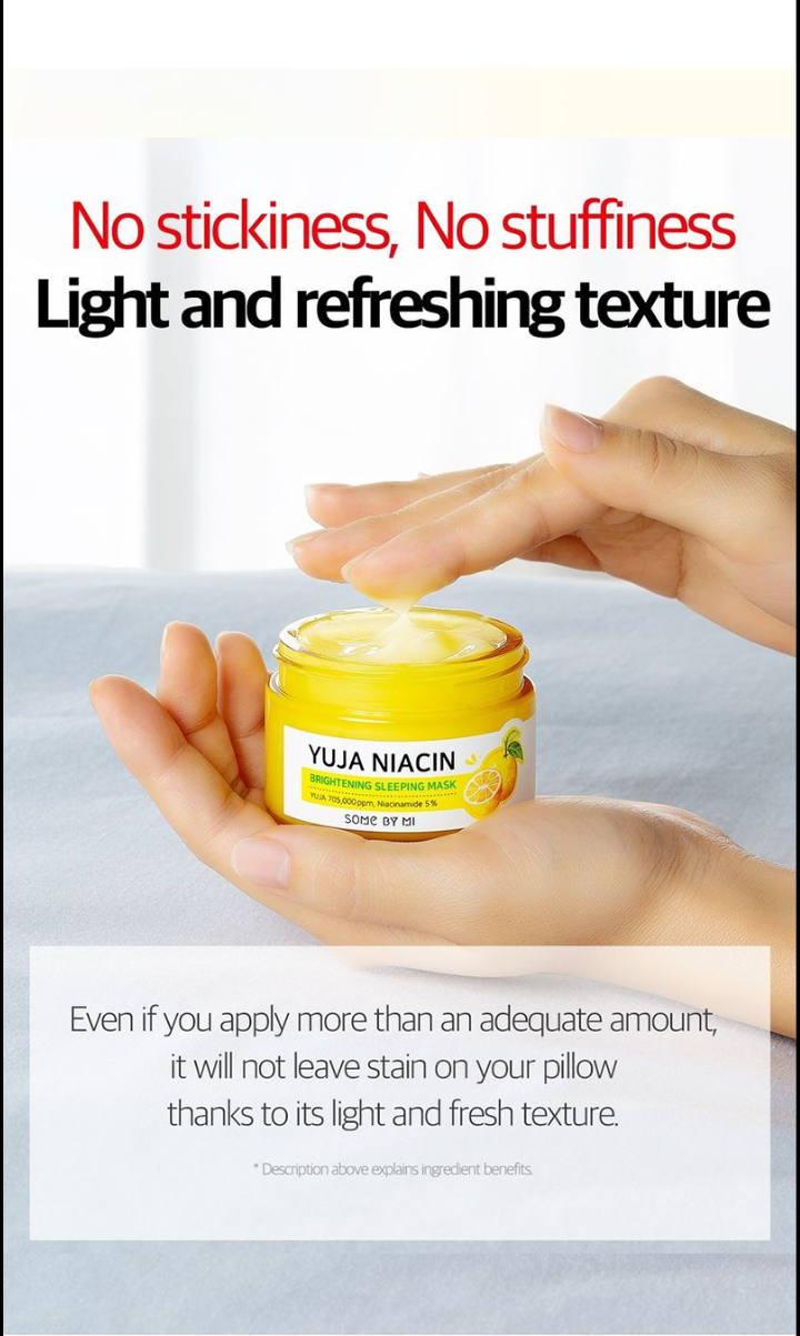 SOME BY MI Yuja Niacin Brightening Sleeping Mask Review update Beauty