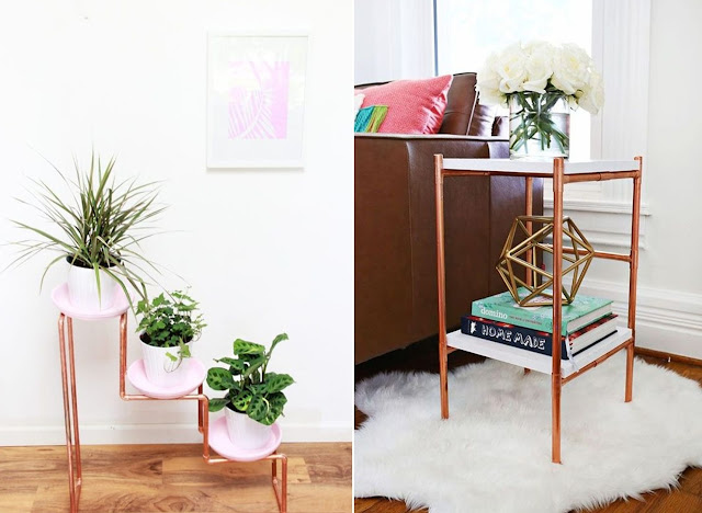 Imagem via: Pinterest / abeautifulmess.com DIY: móveis e objetos de decoração com canos de cobre