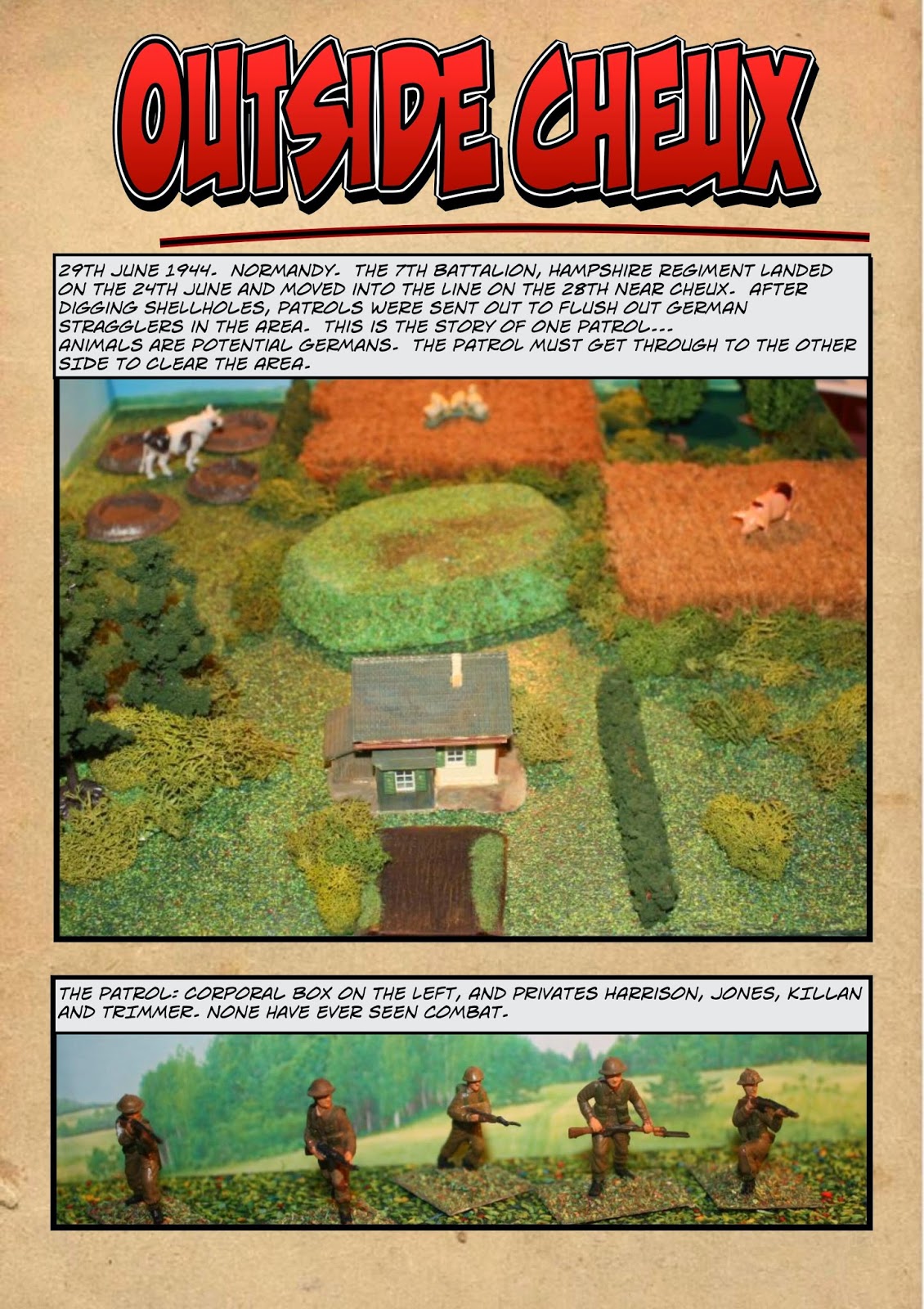 Shaun's Wargaming with Miniatures NUTS Comic WW2 battle report Cheux