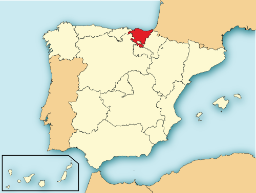 Location of the Basque Country in Spain