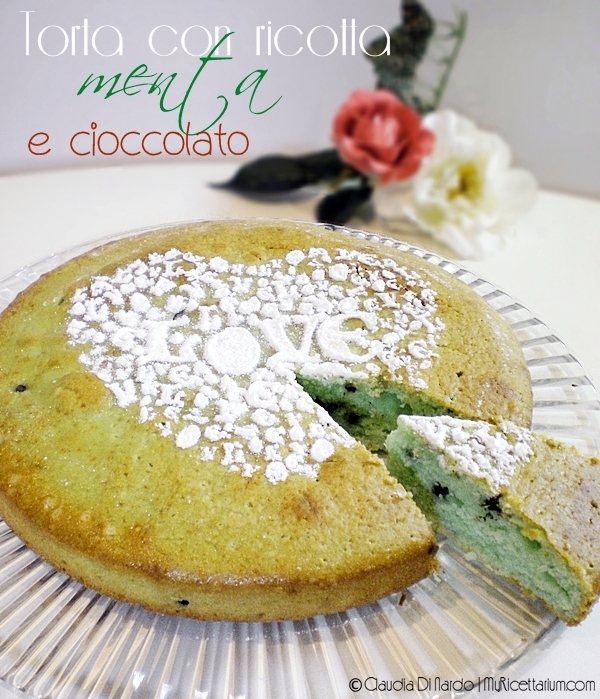 torta con ricotta, menta e cioccolato