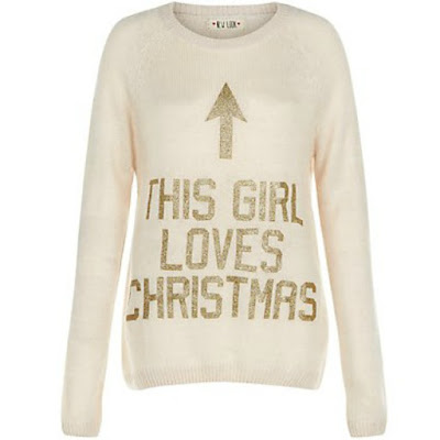 Cream Jumper with This Girl Loves Christmas written on it