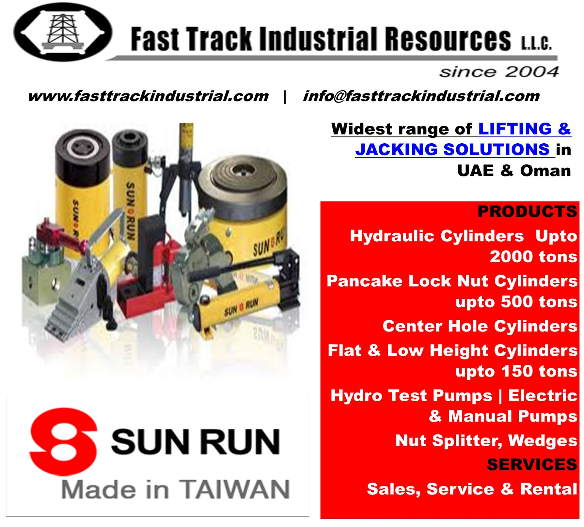 HYDRAULIC TOOLS UAE & OMAN, HYDRAULIC JACKS, HYDRAULIC CYLINDERS