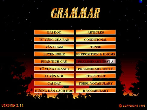 Tải Grammar 2.11 | Phần mềm học ngữ pháp tiếng Anh hiệu quả