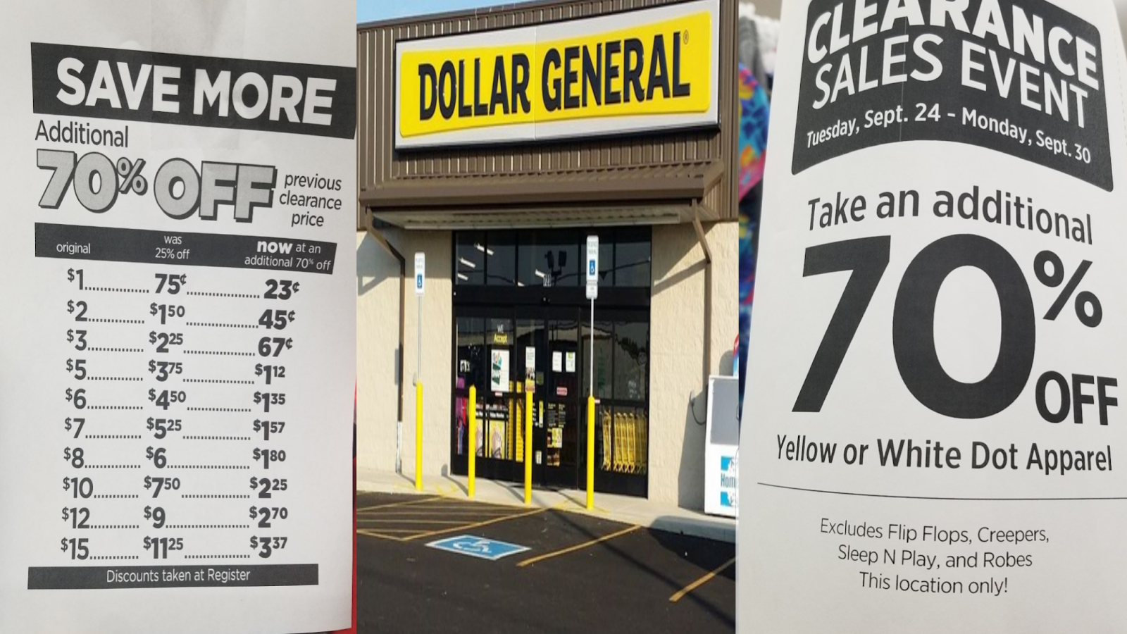 DOLLAR GENERAL 70 OFF CLEARANCE