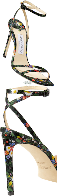 ♦Jimmy Choo Metz multicolour ditsy-print silk sandals #jimmychoo #shoes #green #brilliantluxury
