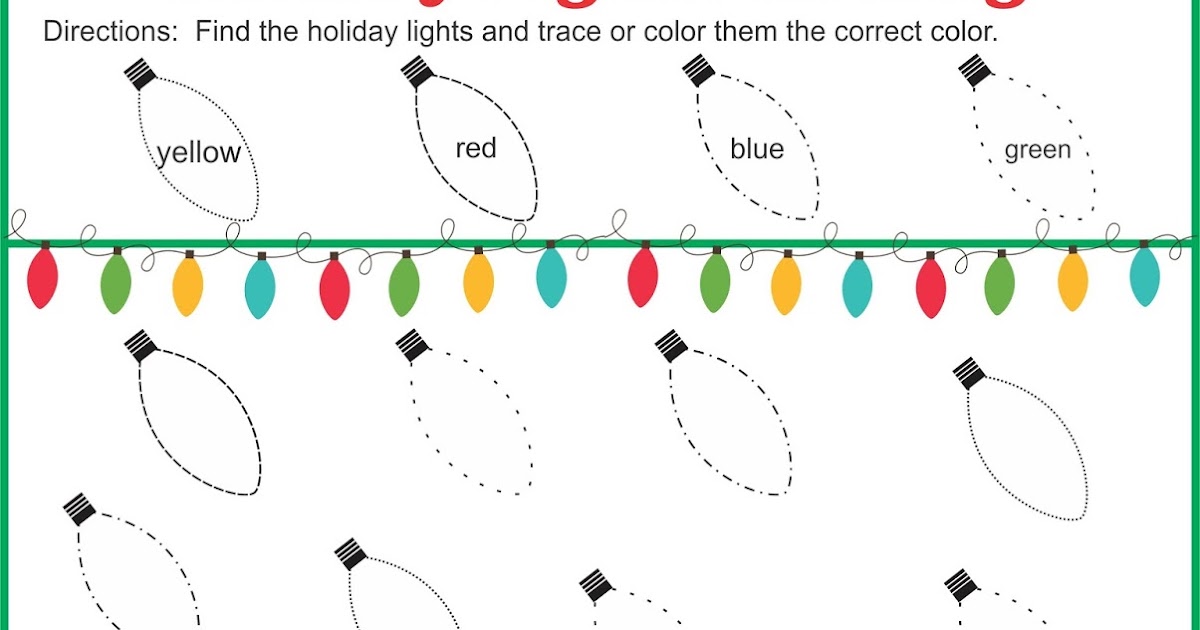 Holiday Lights Tracing Freebie Your Therapy Source www