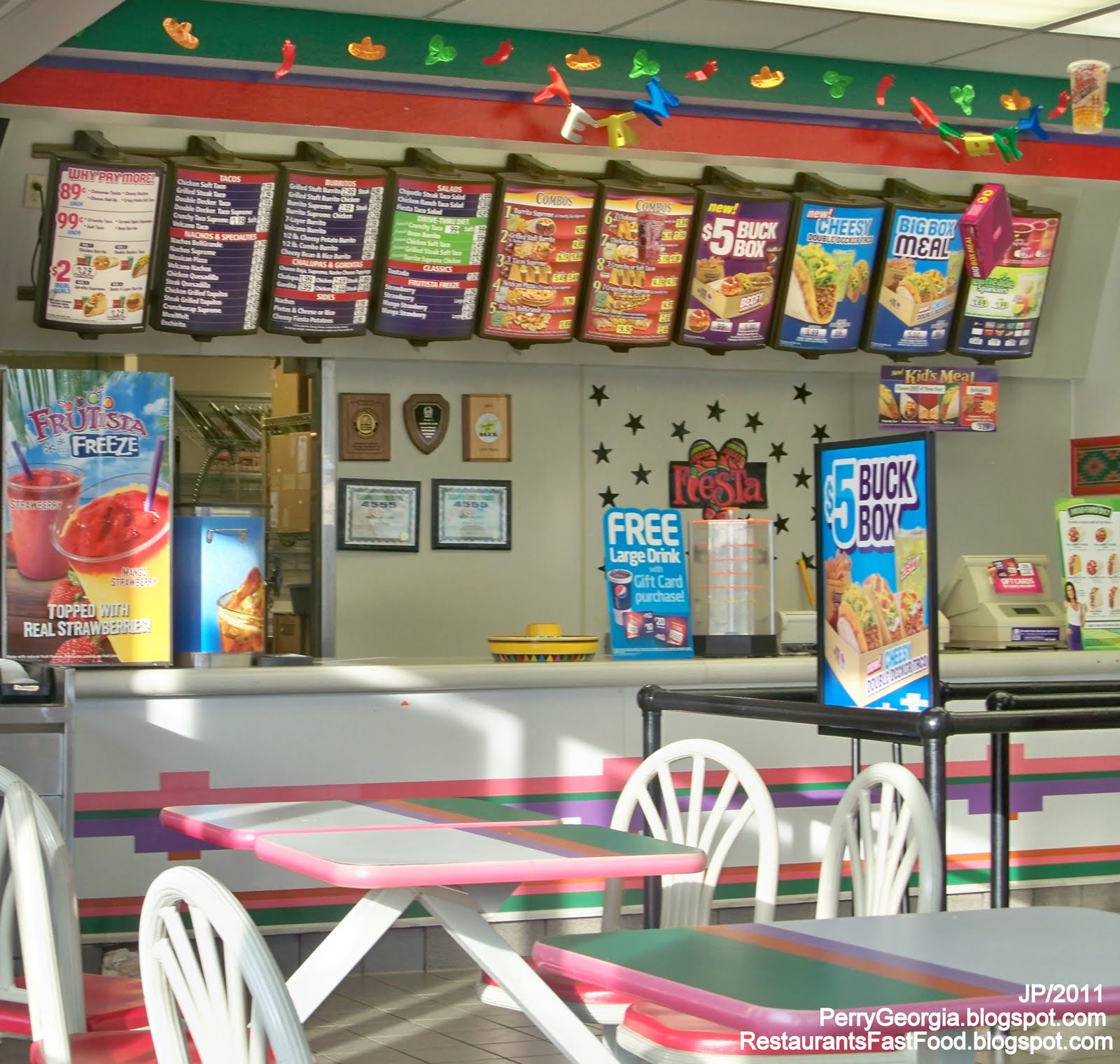 Restaurant Fast Food Menu McDonald's DQ BK Hamburger Pizza Mexican Taco