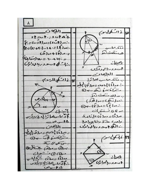 مراجعة هندسه الصف الثالث الاعدادي ترم ثاني 1_009