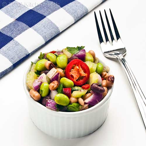 Kitchen Riffs Healthy Edamame and Bean Salad