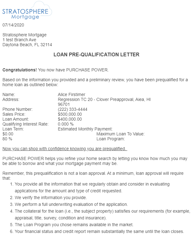 Mortgage Pre Approval Letter Template | Resignation Letter