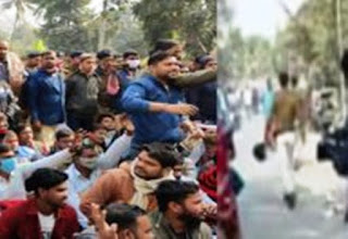 बेल्ट्रॉन की परीक्षा पास करने वाले अभ्यर्थियों ने किया हंगामा, प्रशासन ने बलपूर्वक हटाया बेल्ट्रॉन की परीक्षा पास करने वाले अभ्यर्थियों ने किया हंगामा, प्रशासन ने बलपूर्वक हटाया
