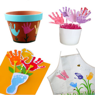 Spring flower crafts for kids to make using their hand-prints. #handprintart #handprintflowers #springcrafts #flowercraftsforkids #springflowers #growingajeweledrose