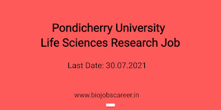 Pondicherry University Research Job Notification