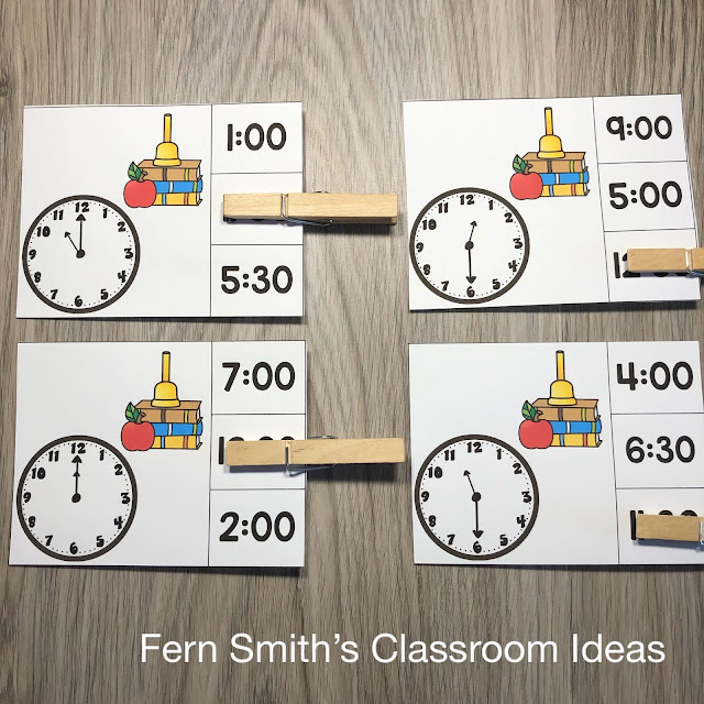 Click Here to Get These Back to School Clip Cards Time to the Hour and Half Hour for Your Class!
