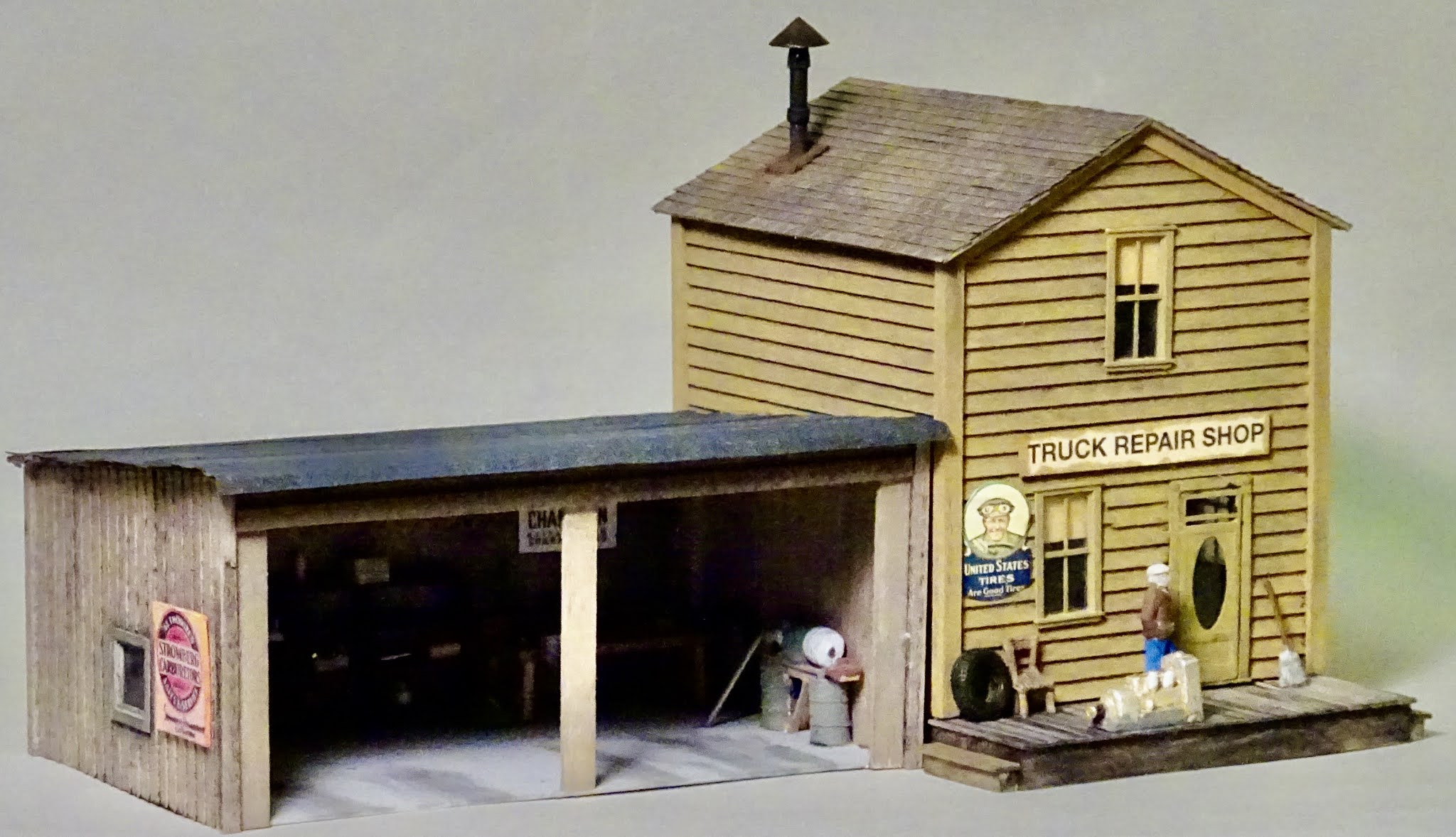 Model Railroad Minutiae Truck repair shop progress