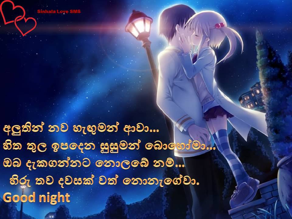 Sinhala Lovely Good Night Wishes for boy friend / girl friend / wife / husband / love