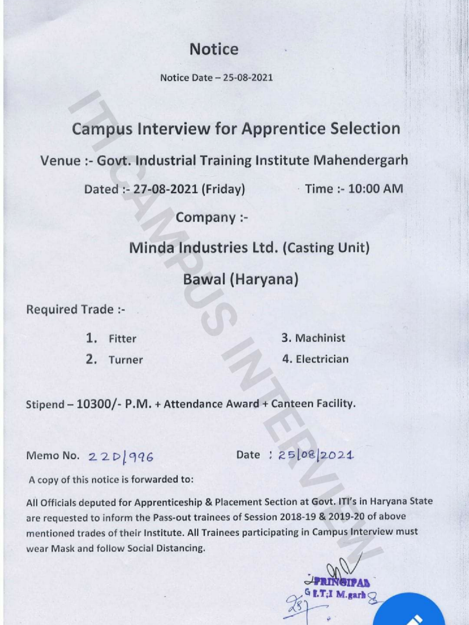 How To Campus Placement Government Industrial Training Institute