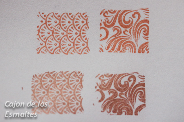 Prueba estampado Acqualips Tulipa vs Essie Penny Talk