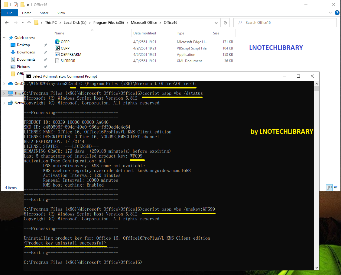 How to Remove License / Product Key for Office 2019 / 2016 / 2013 Part1