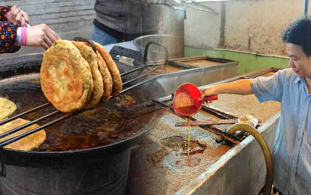 street foods and restaurants are likely using recycled oil from sewers to cook food served on you