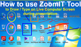 Zoomit tool to zoom, draw and type on live computer screen