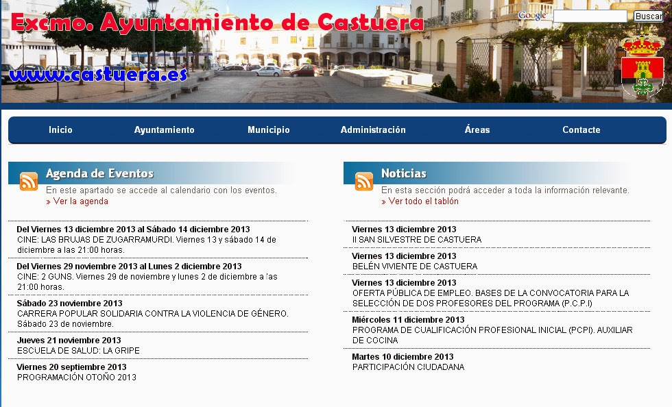 Web Ayuntamiento de Castuera