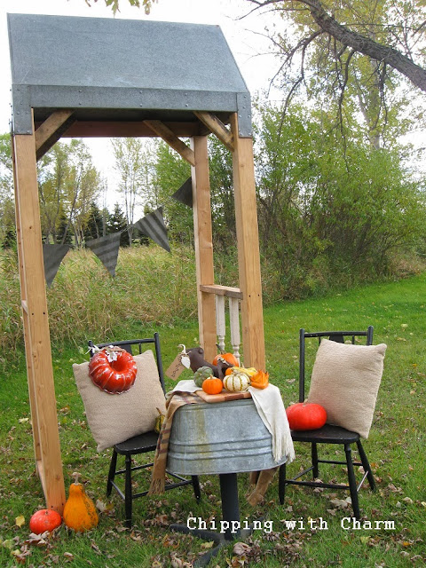 Chipping with Charm: Junky Outdoor Fall Vignette http://chippingwithcharm.blogspot.com/