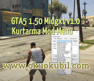 GTA5 1.50 Midgxt v1.0 Tam Kurtarma Mod Menü Undetected + Eğitimci 2020
