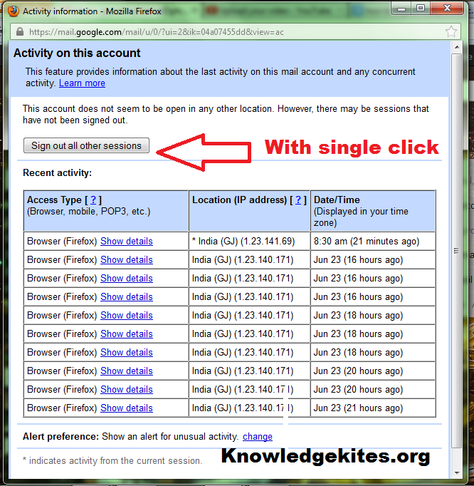 How to logout my Gmail account from other place or computer on remotely