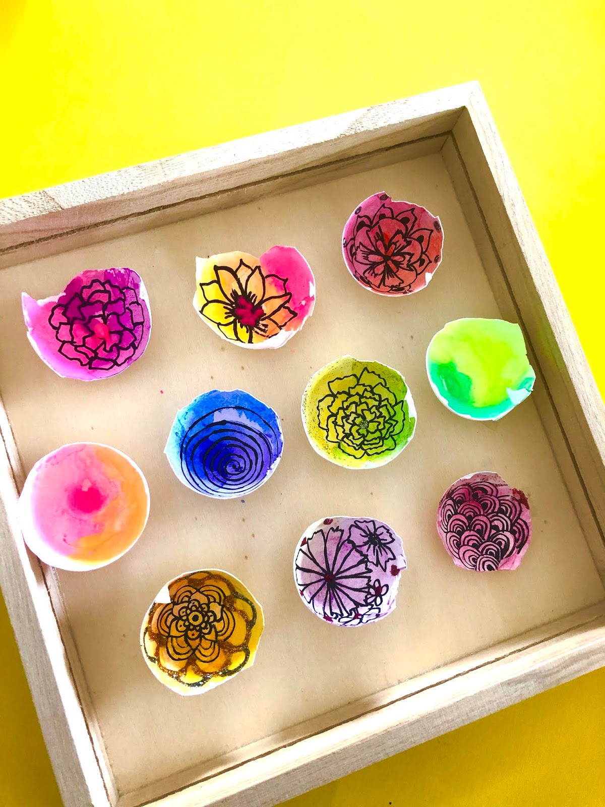 Watercolor eggshell painting